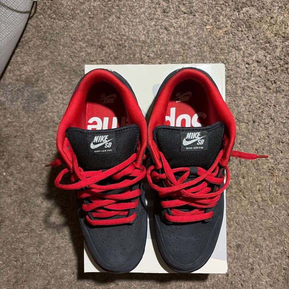 Nike Supreme SB Dunk Low Pro Black and Red